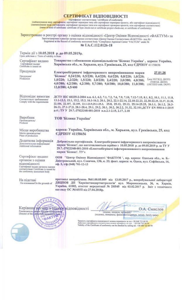 Сертифікат відповідності УкрСЕПРО